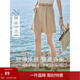 茵曼（INMAN）冰氧吧涼感輕薄短褲女2025年夏季新款高腰顯瘦a字西裝褲子 淺卡其 28