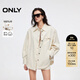ONLY2025秋季新款寬松單排扣翻領(lǐng)落肩長(cháng)袖牛仔襯衫女|125162005 E07清咖啡棕色 M