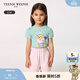 Teenie Weenie  Kids小熊童裝25年款女寶寶甜美風(fēng)印花短袖T恤打底衫 綠色 110 cm