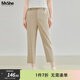 MsShe【巨顯瘦直筒長(cháng)褲/九分】大碼女裝2026款春夏裝胖mm休閑褲女士 九分-卡其色現貨 2XL