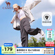 駱駝（CAMEL）梭織工裝褲女春夏防潑水戶(hù)外休閑傘兵長(cháng)褲工裝褲女 C24CA66619，幻影黑，女 M