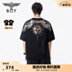 BOY LONDON【暗黑羅盤(pán)】春夏男女同款燙金潮牌短袖翅膀T恤N01906 黑印金 L