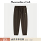 Abercrombie & Fitch美式百搭抓絨LOGO束腳運動(dòng)衛褲長(cháng)褲25秋冬新款男裝134-5147 棕色 M (180/80A)