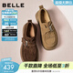 百麗（Belle）復古勃肯鞋女2026春季新款商場(chǎng)款厚底流蘇JK樂(lè )福鞋E8N1DAM6預售 咖色-單里 36 (230mm)