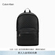 Calvin KleinJeans男士通勤ck老花字母壓紋大容量書(shū)包雙肩包 UB1-太空黑 均碼