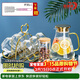 青蘋(píng)果耐熱玻璃冷水壺茶壺11件套 涼水壺水杯杯架托盤(pán)杯刷茶葉罐