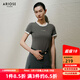 艾諾絲雅詩(shī)【商場(chǎng)同款】夏季新品休閑短袖字母圓領(lǐng)T恤上衣女40516125 煙草灰 S