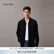 Calvin KleinJeans春秋男士商務(wù)休閑通勤正裝ck修身彈力黑色長(cháng)袖襯衫外套 UB1-太空黑 M