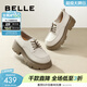 百麗（Belle）百搭牛津鞋女通商場(chǎng)同款通勤厚底小皮鞋B1Q1DCM4預售 米色 37 (235mm)
