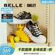 百麗（Belle）SMILEY聯(lián)名流浪玩家涂鴉帆布鞋女商場(chǎng)款高幫休閑鞋3ZJC4CM5 黑色 38 (240mm)