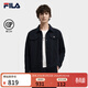 FILA 斐樂(lè )官方男士針織長(cháng)袖外套2025冬新款時(shí)尚休閑舒適翻領(lǐng)上衣 傳奇藍-NV L 175/96A/L