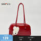 三福（SANFU）挎包春季馬上聚會(huì )學(xué)院風(fēng)波士頓包輕甜腋下包女包516431 大紅 中