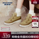斯凱奇（Skechers）女士加絨休閑新款冬季保暖百搭厚底增高棉鞋高幫雪地靴 栗色/CSNT 37.5