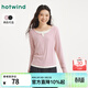熱風(fēng)女士長(cháng)袖T恤打底衫春秋新款小開(kāi)領(lǐng)假兩件韓系長(cháng)T恤上衣 14粉紅 M