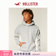 HOLLISTER小海鷗圖案抓絨布拼色套頭連帽衛衣25秋冬男裝322-5380 麻灰色 M (180/100A)