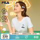 FILA 斐樂(lè )官方女子針織短袖T恤2026春季新款時(shí)尚休閑小貓刺繡圓領(lǐng)上衣