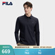 FILA 斐樂(lè )官方男子針織長(cháng)袖POLO衫2026春季新款簡(jiǎn)約基礎防曬上衣 傳奇藍-NV XL 180/100A/XL