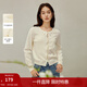 茵曼（INMAN）法式鏤空刺繡針織開(kāi)衫2026春季女裝新款溫柔風(fēng)顯瘦長(cháng)袖上衣 杏色 M