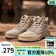 駱駝（CAMEL）馬丁靴復古休閑工裝靴秋冬季加絨戶(hù)外徒步厚底增高登山鞋男 G14W076684 深沙 39
