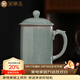 金鑲玉 陳文德老師手工制作 仿宋汝窯茶杯 家用可養開(kāi)片辦公杯茶水分離杯功夫茶具385cc送禮禮盒裝 陳文德冰片汝窯龍把杯