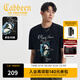 卡賓（CABBEEN）【索羅娜涼感】短袖男士T恤萬(wàn)針刺繡重工精致潮流夏季短袖T恤男 煤黑色01 XL /180/52