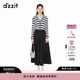 DZZIT地素針織條紋開(kāi)衫春秋簡(jiǎn)約摩登風(fēng)范百搭小眾女 黑色 M