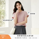 香影短袖圓領(lǐng)t恤女粉色2025夏裝新款無(wú)肩寬松小個(gè)子刺繡蝴蝶上衣 粉紅 M 160/84A/95-110斤