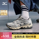 美津濃（MIZUNO）【W(wǎng)AVE ORION】男女春秋運動(dòng)鞋跑步鞋緩震支撐復古休閑跑鞋 10/米灰色/銀色/暗藍色 40.5 (260mm)