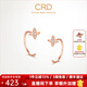 CRD克徠帝【現貨閃發(fā)】18K金四瓣花鉆石耳飾耳釘真鉆送女友禮物 【E00439R】玫瑰金 共約5分