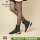 MALOVE MZ女鞋燙鉆厚底運動(dòng)彈力靴襪靴女休閑靴短靴 魅影黑 41