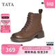他她（TATA）復古馬丁靴女冬WZQ02DD4 啡色（絨里） 38
