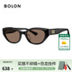 BOLON暴龍眼鏡【丁禹兮同款】26年新品太陽(yáng)鏡貓眼墨鏡偏光男女款BL3236 A12 亮黑鏡框+透咖啡色鏡片（非偏光）
