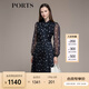 PORTS寶姿秋冬新款優(yōu)雅長(cháng)袖波點(diǎn)連衣裙LM9D051NPP067 丈青印花 S (4)