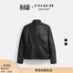 蔻馳（COACH）奧萊男士皮革賽車(chē)夾克外套戶(hù)外 黑色 L
