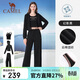 駱駝（CAMEL）女裝運動(dòng)套裝女瑜伽短外套吊帶背心闊腿褲三件套 Y24CA40634