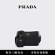 PRADA/普拉達【禮物】男士可卸式小袋再生尼龍和皮革斜挎包 黑色