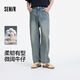 森馬（Semir）森柔|牛仔褲男夏季復古純棉工裝褲微闊寬松直筒長(cháng)褲103325124113