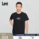 Lee25新品標準版圓領(lǐng)閃粉Logo印花男短袖T恤休閑潮流