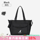 KANGOL中號拉鏈托特包女上課通勤防水大容量小眾松弛高級感單肩斜挎包 黑色