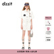 DZZIT地素春夏徽章設計手工定制花朵紐扣牛仔連體褲女3H2R9011B 白色 XS
