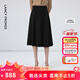 朗姿【尖貨補單】法式復古赫本風(fēng)黑色半身裙女新款傘裙高腰顯瘦a字裙 黑色 M