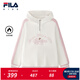 斐樂(lè )FILA兒童童裝上衣2026年春季新款女中大童加絨保暖連帽衛衣 云菇白-WT 150