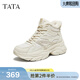 他她（TATA）女鞋厚底高幫老爹鞋加絨復古運動(dòng)休閑鞋子SWC01DD5 杏色（絨里） 36