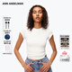 ANN ANDELMAN【易夢(mèng)玲同款】夾嘜圓領(lǐng)短袖修身T恤顯瘦氣質(zhì)夏季 白色 S