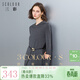 三彩冬款綿羊毛針織裙連帽寬松直筒裙中長(cháng)裙簡(jiǎn)約內搭女 寂靜灰 L 165/88A