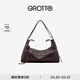 GROTTO個(gè)樂(lè )新款ArkHobo牛皮單肩包大容量通勤出游休閑手袋 黑巧棕L 金標 L