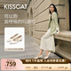 接吻貓KISSCAT【心動(dòng)信號】瑪麗珍貓掌鞋26新法式粗跟復古尖頭單鞋 淺粉白色 -羊皮 37