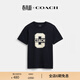 蔻馳（COACH）男士夏季VARSITY圖案印花經(jīng)典舒適短袖T恤寬松運動(dòng) 海軍藍色 S