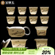 金鑲玉功夫茶具整套裝陶瓷茶壺送人禮品盒高檔羊脂玉白瓷山水描金