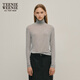 Teenie Weenie【趙露思同款】小熊秋季天絲綿羊毛高領(lǐng)白色打底T恤 中灰色 M (165)